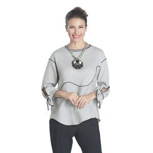 IC. Collection Pucker Crepe Pullover Blouse with Tie Sleeve